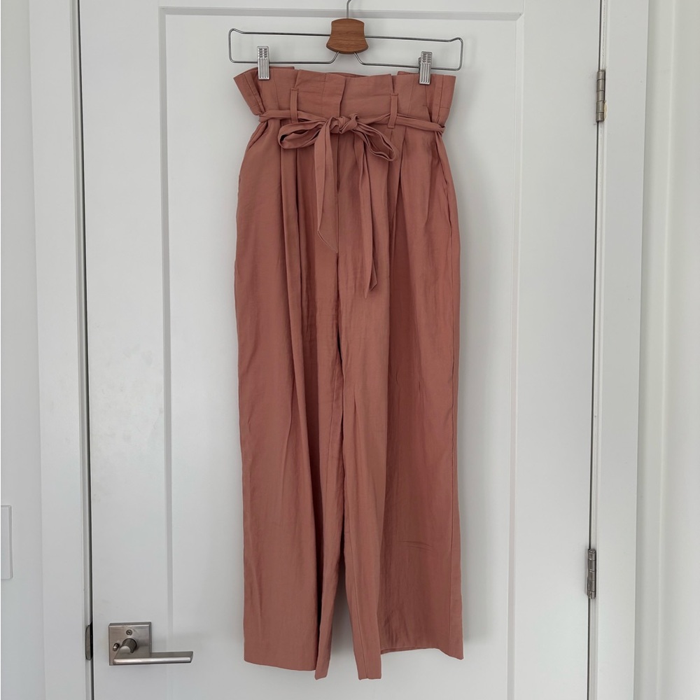 Zara wide leg tie waist pants